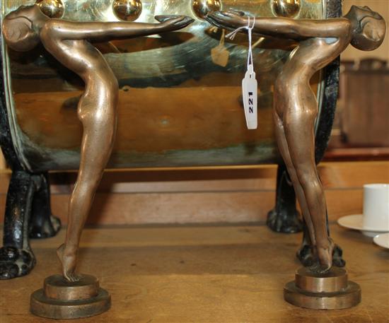 Pair of Le Warrior style Deco bronzes